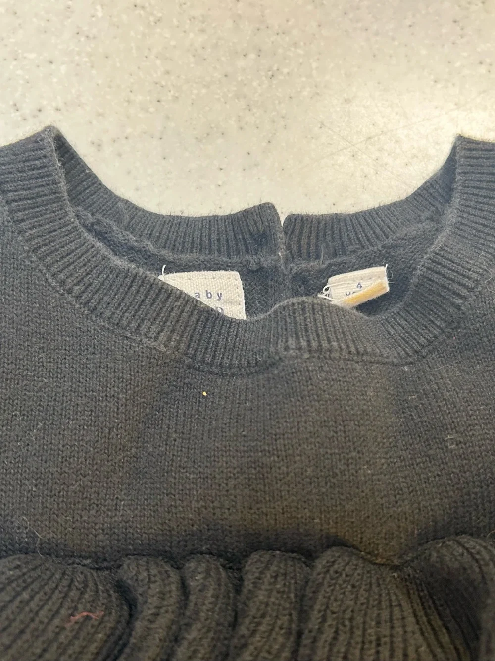 Baby Gap Black Ruffle Sweater Dress Long Sleeve Girls Size 4T